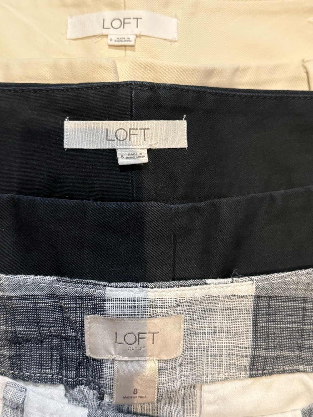 LOFT Bundle 3 Pairs Linen-Blend Shorts-size-8 - Picture 2 of 12